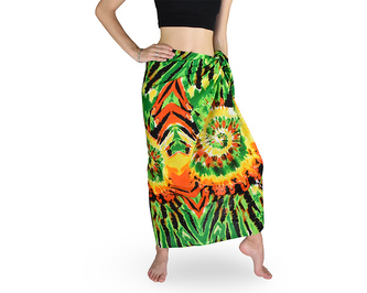 Sarong - Pareo BATIKA, zeleno-oranžový