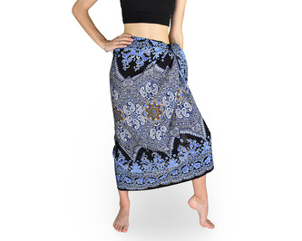 Sarong - Pareo PAISLEY, modro-černý