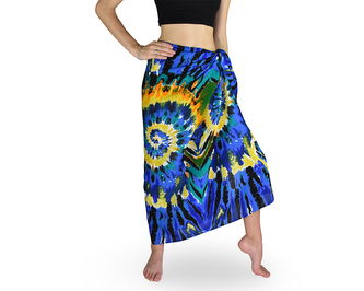 Sarong - Pareo BATIKA, modro-zelený