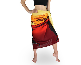 Sarong - Pareo AFRIKA, červený