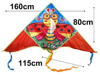 Latawiec biedronka 160x80cm + ogon