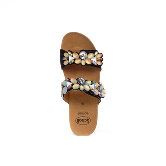 Scholl PALAU 2 STRAPS BIOPRINT - dámské zdravotní pantofle s kamínkama Velikost: 38