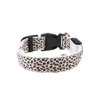 LED Obojek pro psa vzor Leopard /Bílá XL LED Obojek pro psa vzor Leopard /Bílá XL