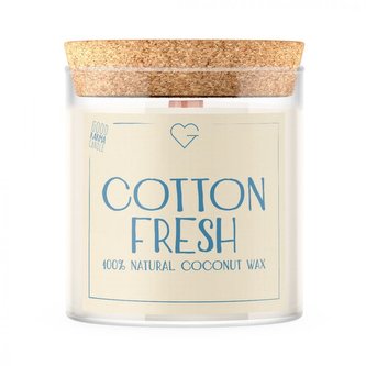 Svíčka s dřevěným praskajícím knotem - Cotton Fresh 280 g