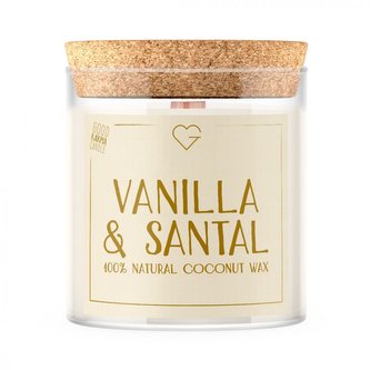 Svíčka s dřevěným praskajícím knotem - Vanilla & Santal 280 g
