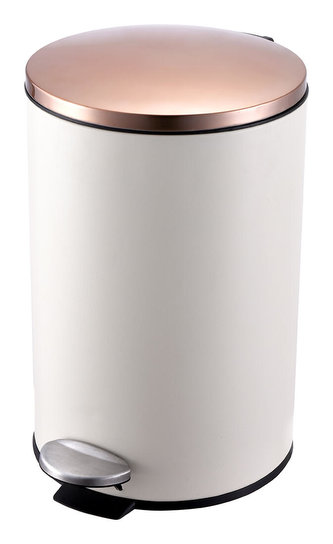 koš odpadkový nášlapný 3l kulatý kov.BÍ/MĚĎ, s vložkou PH
