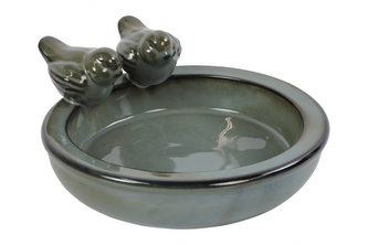 Keramické pítko pro ptáky Davina L modré 29x25x11 cm