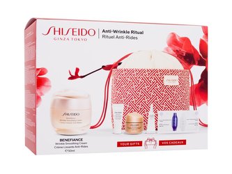 Shiseido Benefiance denní pleťový krém Wrinkle Smoothing Cream 50 ml + pleťové sérum Wrinkle Smoothing Contour Serum 5 ml + noční pleťový krém Overnight Wrinkle Resisting Cream 15 ml + oční krém Wrinkle Smoothing Eye Cream 3 ml + pleťové sérum Skin Filler