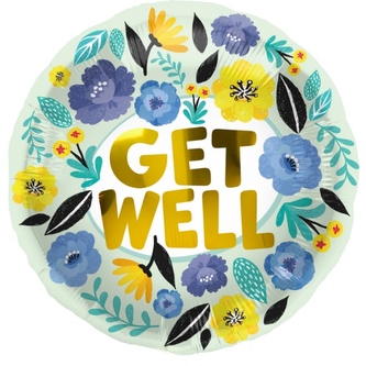 Foliový balonek květiny - Get well 45 cm