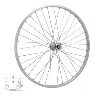 kolo zapletené 28" 622-19 přední  36 děr stříbrné Union/CnSpoke