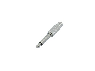 Redukce, RCA zásuvka - Jack 6,3mm zástrčka mono, celokovová