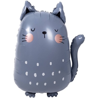 Foliový balonek kočička šedivá 49 x 69 cm Foliový balonek kočička šedivá 49 x 69 cm