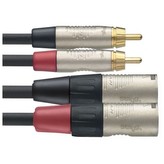 Stagg NTC3CMXMR, propojovací kabel 2x Cinch zástrčka - 2x XLR zástrčka