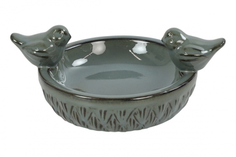 Keramické pítko pro ptáky Jorinda S modré 19,5x19,5x10 cm