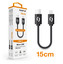 Datový kabel ALIGATOR POWER USB-C/MicroUSB 15cm, černý