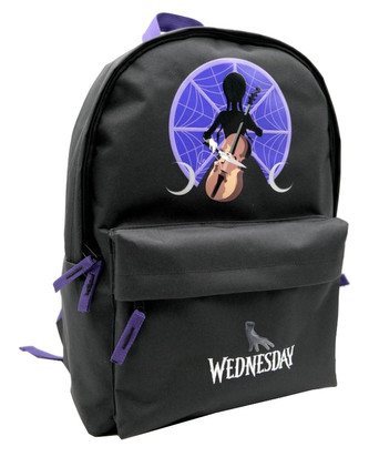 Batoh Netflix|Wednesday: Wednesday s violoncellem (objem 19 litrů|31 x 43 x 14 cm) černý polyester