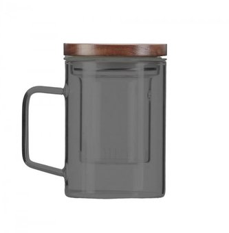 Vialli Design Hrnek se skleněným infuzérem 350ml, grafitový,  SOHO 9361