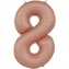 Foliová číslice - saténově starorůžová 8 - 86 cm