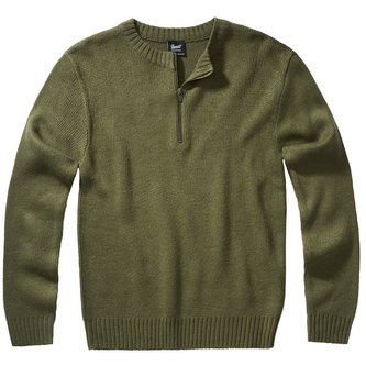 Svetr pulover Armee zip 3/4 ZELENÝ vel.XXL