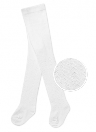 Dětské bavlněné punčocháče se vzorem, bílé, vel. 80/86; 80/86 (12-18m)