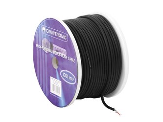 Omnitronic mikrofonní kabel 2x 0,22 mm stíněný, černý, cívka 100 m, cena/m