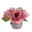 Umělé květiny v keramickém květináči, světle růžová, 6/36