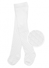 Dětské punčocháče bavlna, žakarový vzor, ecru, vel. 92/98; 92/98 (18-36m)