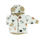 Dětská rostoucí bunda Pejsci; Barva: bílá; Velikost: 74 - 80