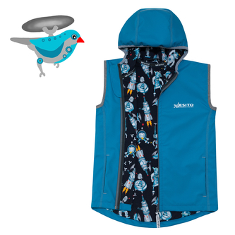 Dětská softshellová dvojitá vesta  Roboti vel. 122 - 146; Barva: tyrkysová; Velikost: 134 Dětská softshellová dvojitá vesta  Roboti vel. 122 - 146; Barva: tyrkysová; Velikost: 134