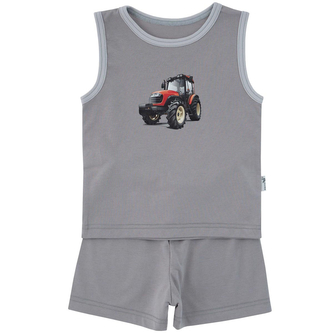 Dětský letní antibakteriální set Traktor vel. 92 - 104; Barva: šedá; Velikost: 98