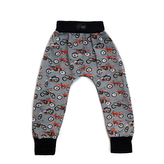 Rostoucí dětské tepláky Motorky; Barva: černá; Velikost: 86