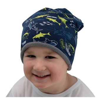 Zimní čepice spadená Shark; Barva: modrá; Velikost: 42