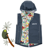 Dětská softshellová dvojitá vesta Keňa vel. 92 - 116; Barva: šedá; Velikost: 104