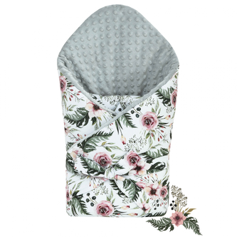 Luxusní oboustranná zavinovačka Minky Arya 3v1; Barva: stříbrná; Velikost: 85 x 85 cm