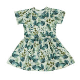 Dívčí šaty Leaves; Barva: olivová; Velikost: 110