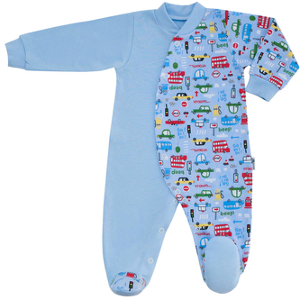 Kojenecký overal Auto Vroom; Barva: modrá; Velikost: 62