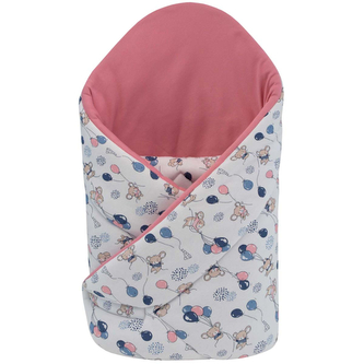 Zavinovačka 85x85 cm JERSEY Myšky; Barva: růžová; Velikost: 85 x 85 cm