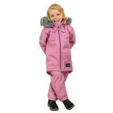 Dívčí zimní softshellový kabát s beránkem Antique pink; Barva: antique pink; Velikost: 92