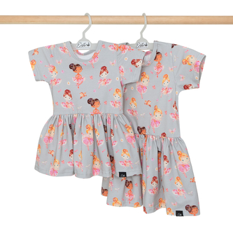 Šaty pro holčičky Baletka; Barva: šedá; Velikost: 104