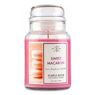 Svíčka ve skleněné dóze Purple River, Sladké makronky, 623 g Svíčka ve skleněné dóze Purple River, Sladké makronky, 623 g