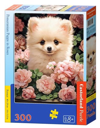 Puzzle 300 Pomeranian Puppy in Roses CASTOR Puzzle 300 Pomeranian Puppy in Roses CASTOR