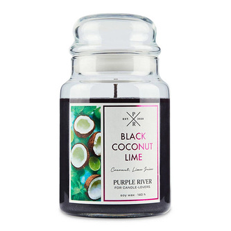 Svíčka ve skleněné dóze Purple River, Černá kokosová limetka, 623 g