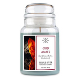Svíčka ve skleněné dóze Purple River, Oud a ambra, 623 g