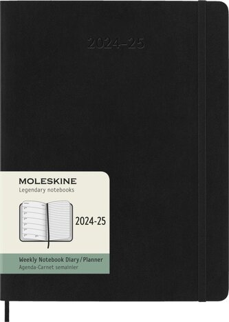 Moleskine 18měsíční plánovací zápisník Moleskine 2024-2025 měkký černý XL