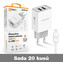 SADA 20x nabíječka ALIGATOR pro iPhone 2xUSB 2,4A, smart IC, bílá
