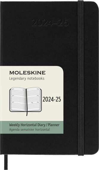 Moleskine 18měsíční horizontální diář Moleskine 2024-2025 tvrdý černý S