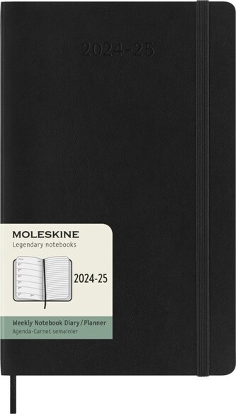 Moleskine 18měsíční plánovací zápisník Moleskine 2024-2025 měkký černý L