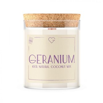 Svíčka s dřevěným praskajícím knotem – Geranium 160 g