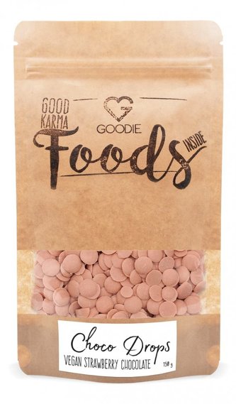 Choco Drops - pink (růžová jahoda) čokoláda vegan 150 g