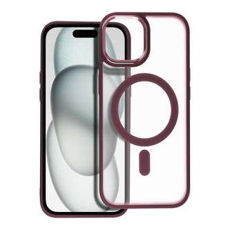 Smarty Matte Mag kryt s MagSafe iPhone 15 červený